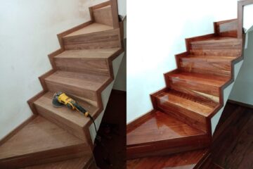 pulido y barnizado de escaleras